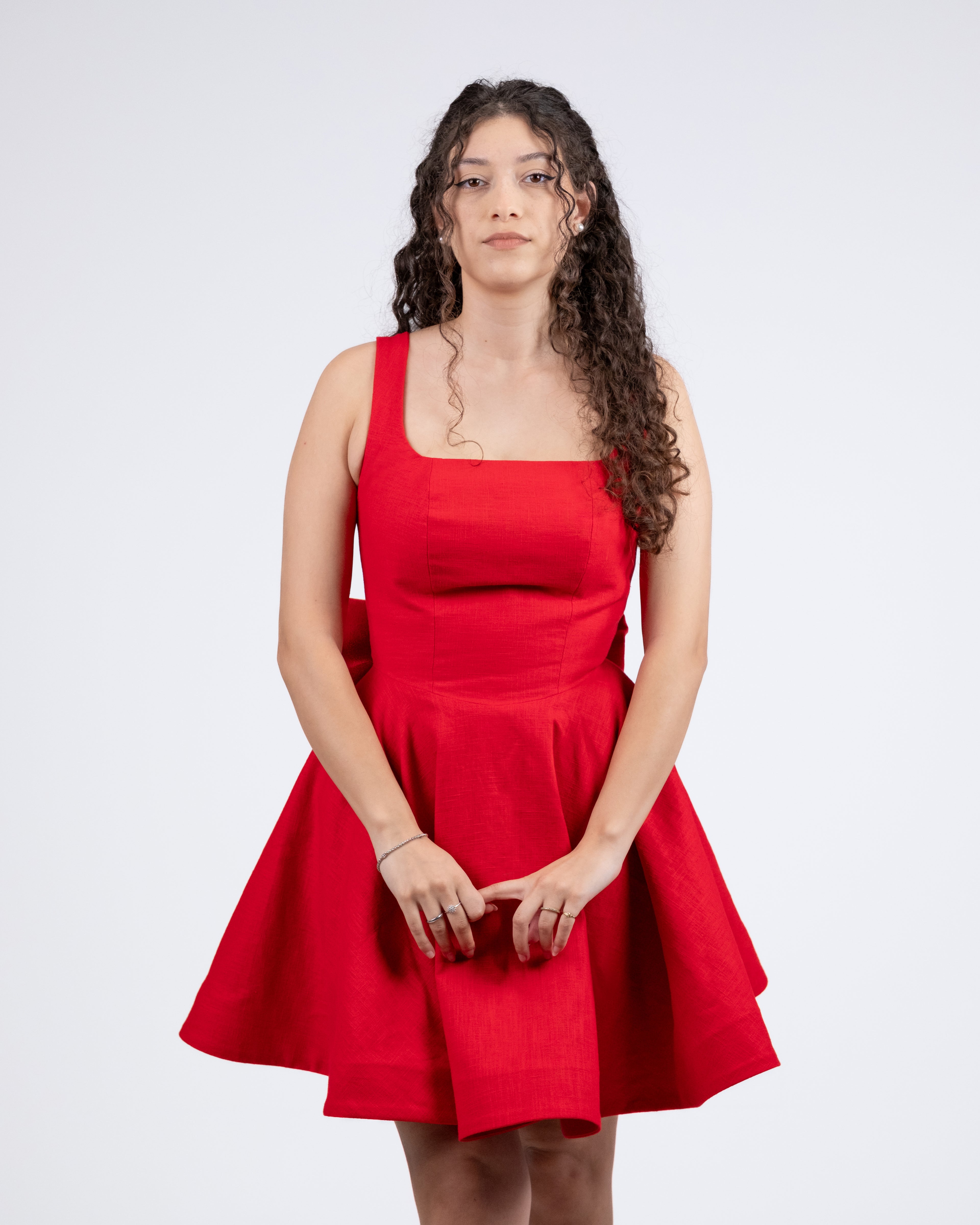 Vestido Curto com Laço