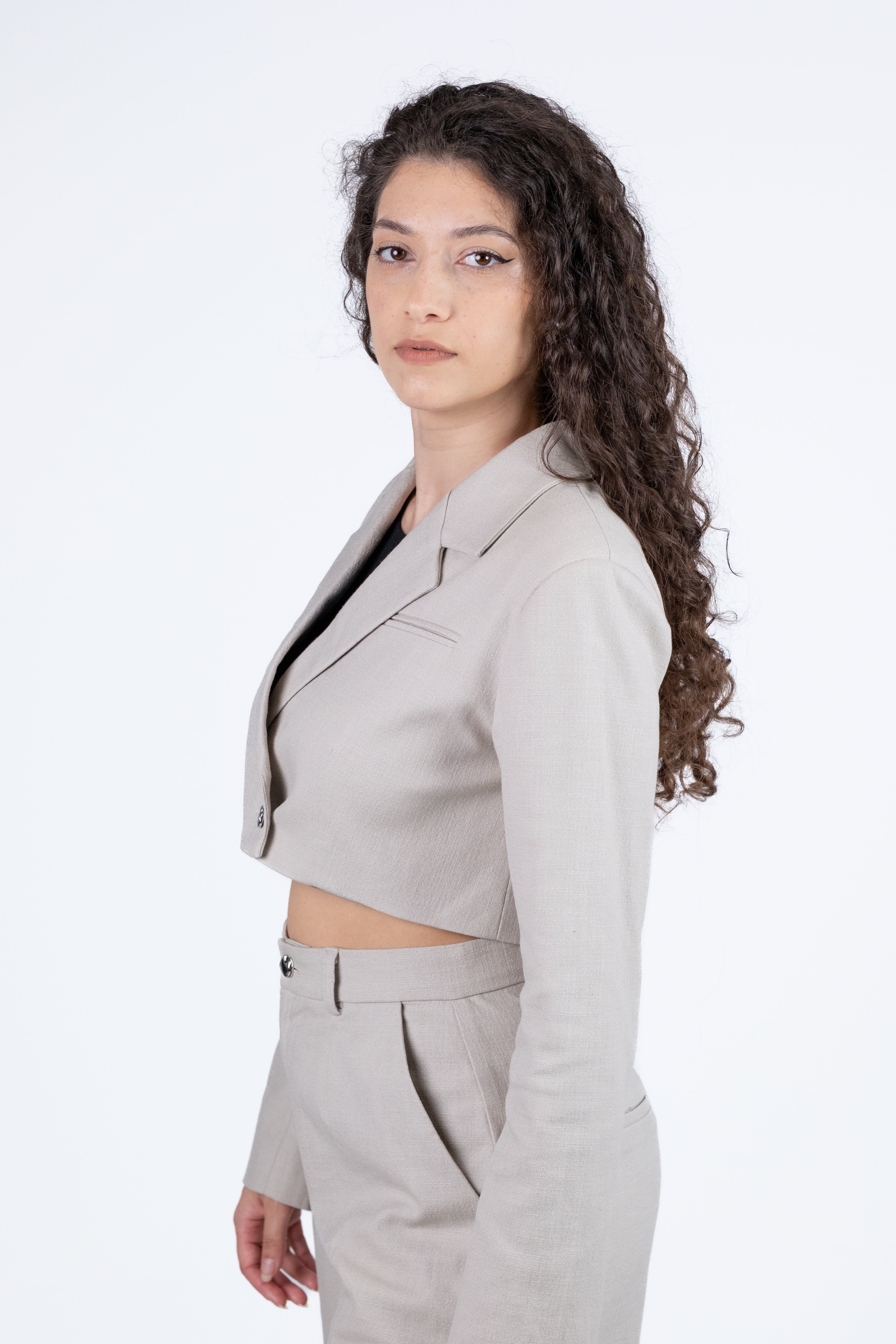 Blazer Curto em Linho